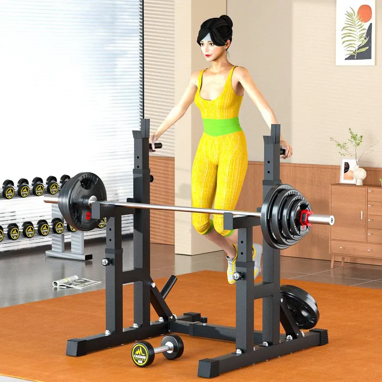 家用深蹲架卧推架多功能可调节举重运动健身器材器械一体杠铃架