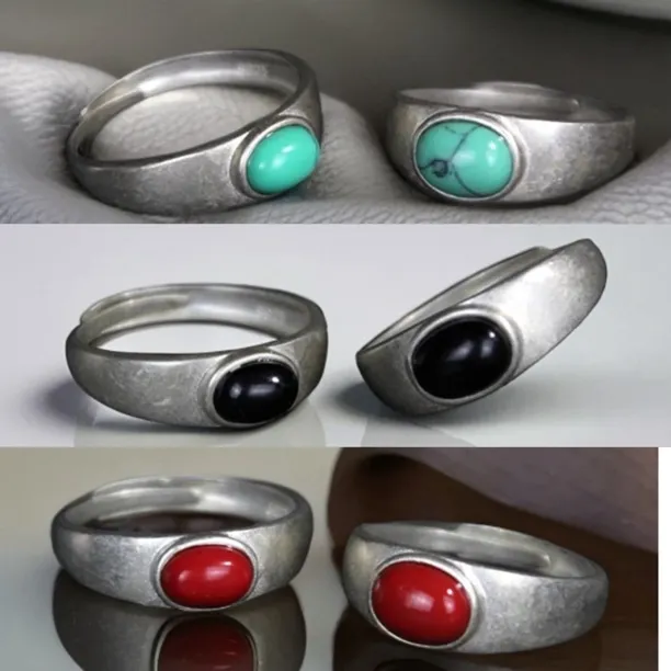 925银银制品 925纯银光面戒指