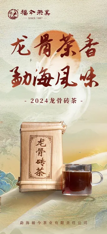 福今2024年龙骨砖茶枣香熟茶茶骨250g
