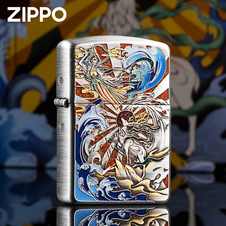 ZIPPO打火机煤油防风 千语珐琅填彩九色鹿 送男士节日礼物刻字