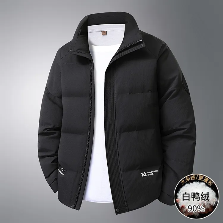 胖子冬季加厚保暖大码羽绒服肥佬特大码羽绒服加肥加大翻领羽绒服