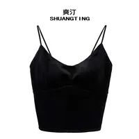 Jokara/丘可儿【小甜巧】中式复古丝绒短款修身显瘦吊带洋气百搭秋