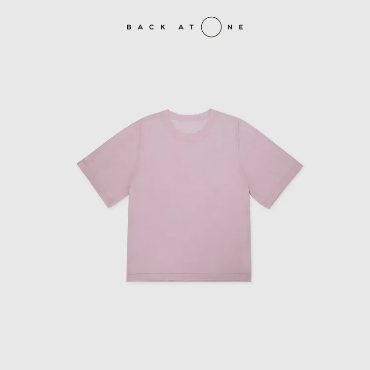 BackAtOne “初晴” 时髦宽松舒适圆领浅紫色T短袖 BFS-1AB379H-K