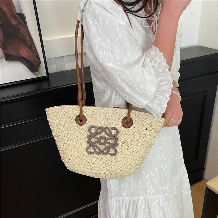 沙滩度假编织包包女新款2025春夏简约休闲沙滩包高级感时尚单肩包