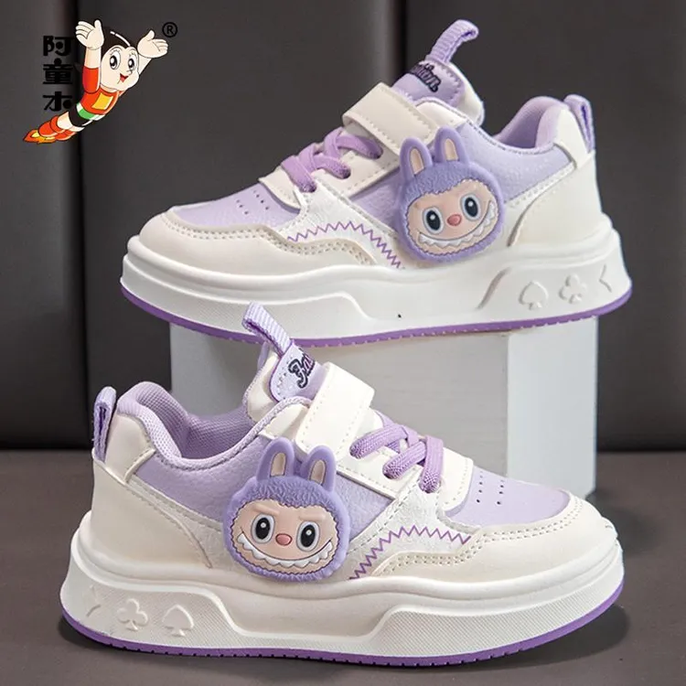 阿童木童鞋女童运动鞋2025新款儿童中大童秋季板鞋皮面休闲鞋大童