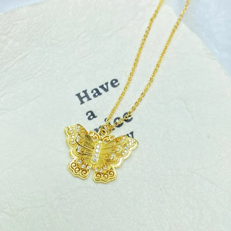 项链 项链 K0467黄色双层蝴蝶项链多样性发货47445