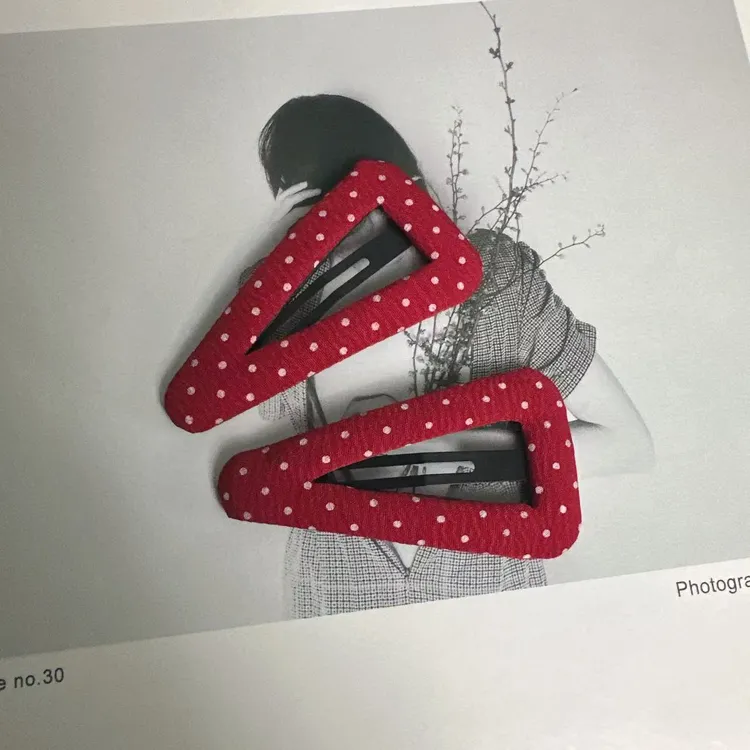 韩版ins新款蓝色格子发夹时尚网红甜美可爱刘海夹侧边夹对夹发饰