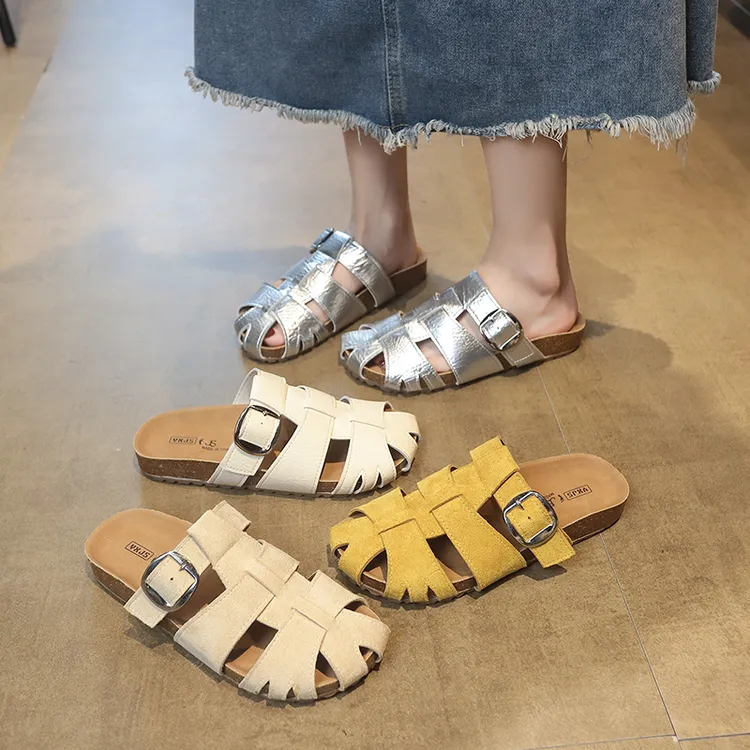 【运费补贴】包头半拖鞋女夏外穿复古编织凉鞋镂空罗马时尚凉拖鞋女