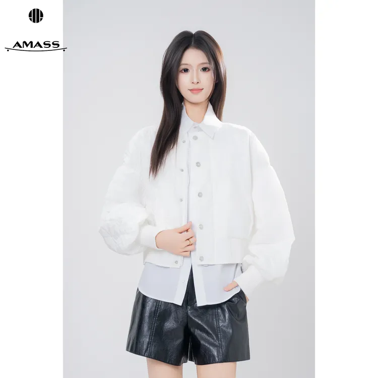 AMASS/阿玛施秋冬新款时尚休闲百搭菱格保暖新雪丽棉服女 5400844