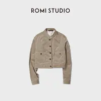 ROMI STUDIO老钱休闲重砂水洗灯芯绒 夹棉立领夹克外套RWCWWG5429