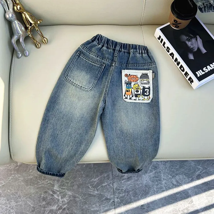 男童春秋装牛仔裤子新款宝宝洋气休闲裤中小童韩版长裤潮童装