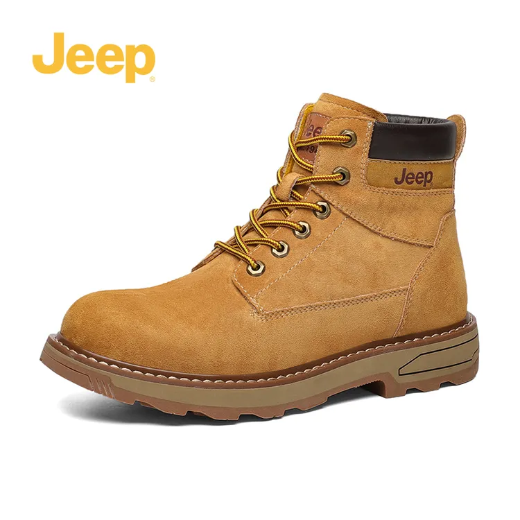 JEEP/吉普秋冬中帮马丁靴男鞋大黄靴男士户外休闲登山鞋工装靴子