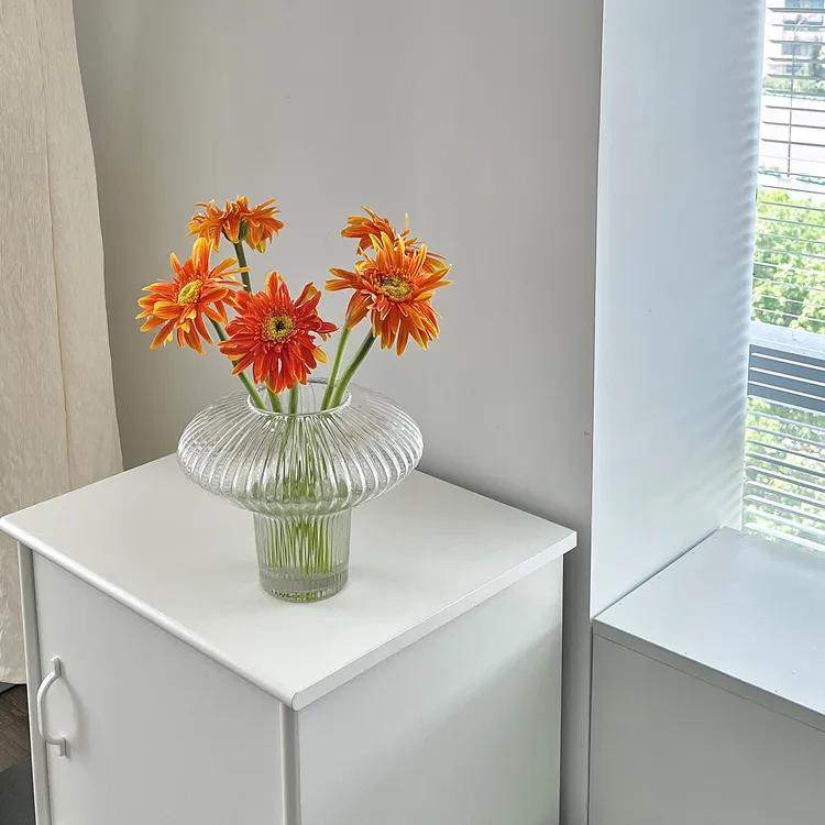 飞碟玻璃花瓶摆件简约客厅插花瓶水培绿植花器高级感