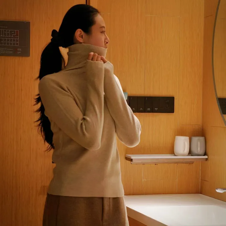 惠美家  百搭新款高领针织毛衣