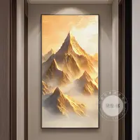 黛维·娜日照金山入户玄关装饰画走廊过道背景墙挂画轻奢高档壁画