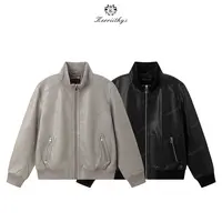 KERRIITHYS 棕标系列 高奢机车硬派 男士立领夹克款真皮皮衣