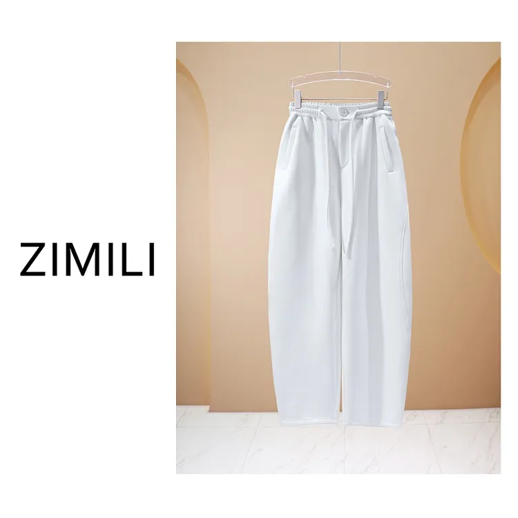 【亮哥欧货女装】冬季加绒加厚《0°C寒冬系列》月光白阔腿裤260119