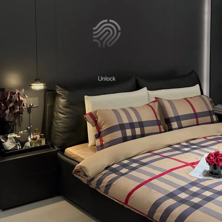 超细旦长绒棉四件套数码印花简约经典条纹格子四季款床品