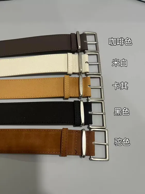 新款磨砂皮质感女腰带穿扣百搭腰带简约时尚个性百搭宽4.3cm