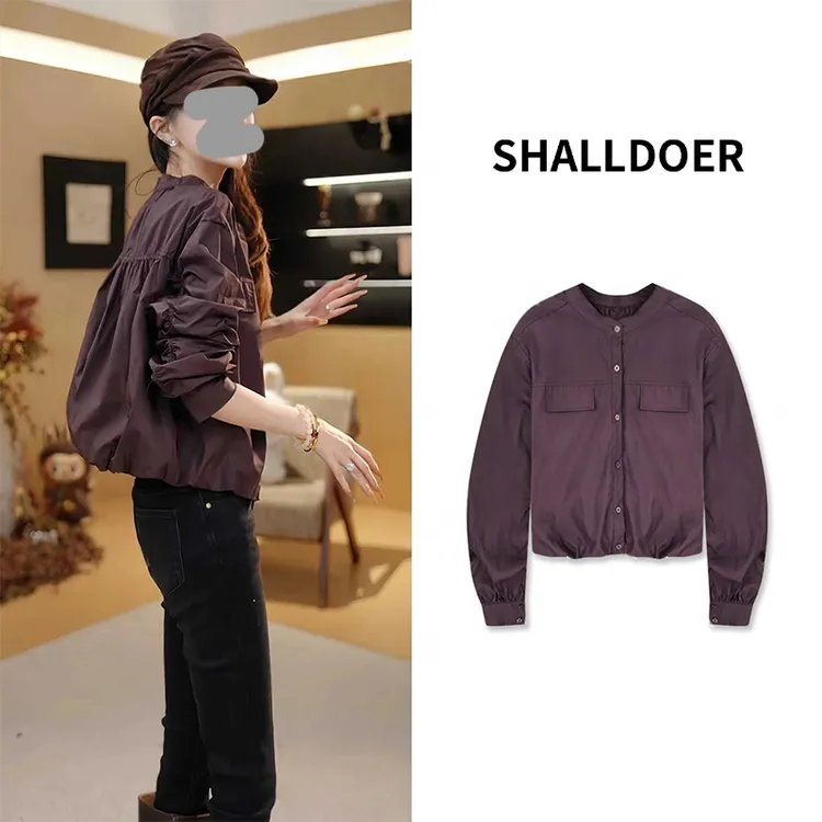 小众洋气显瘦衣服女2025秋季新款韩版百搭宽松设计感休闲纯色外套