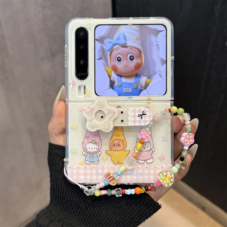 适用华为purax折叠屏手机壳可爱卡通PuraX高帽kt猫星星折叠支架女