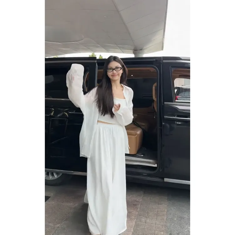 parkyeon简约气质通勤设计感衬衫吊带背心上衣宽松阔腿休闲裤套装