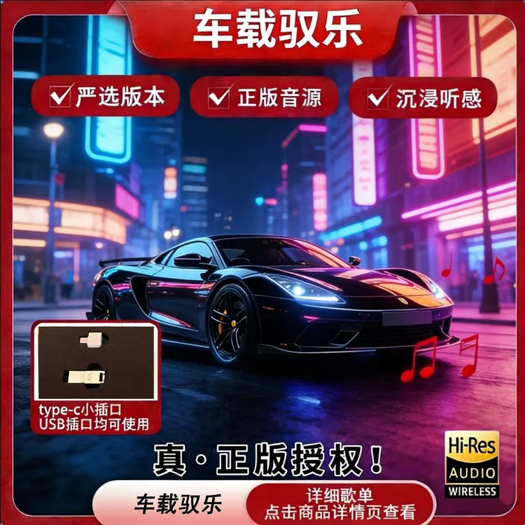 【2026车载U盘】 精选音质 热门伤感神曲发烧人声现场重低音DJ商品图
