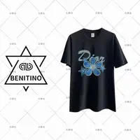 时尚气质百搭情侣夏季短袖休闲宽松纯棉重工烫钻圆领T恤
