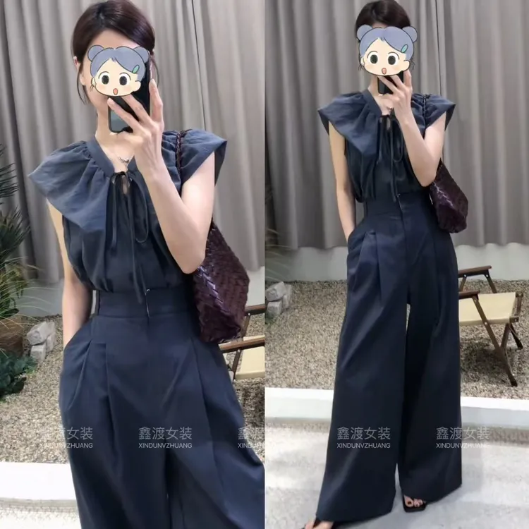 2025夏季新款时尚显瘦气质女士网红洋气两件套百搭款D5749