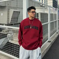 XDZZ二狗25ss秋冬季圆领双面字母长袖加绒卫衣男士国潮时尚Y7335