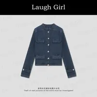 楚楚君 Laugh girl【小香牛仔】早秋款复古口袋牛仔外套 WL531037J