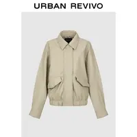 UR2025冬季新款女装时尚简约摩登气质PU宽松外套UWU150027