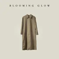 BLOOMING GLOW 建筑感灰褐风衣 宽松款 袍感风衣