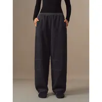 华吉言/HUAJIYAN【双杠裤】羊毛混纺绒感宽松舒适休闲裤长裤