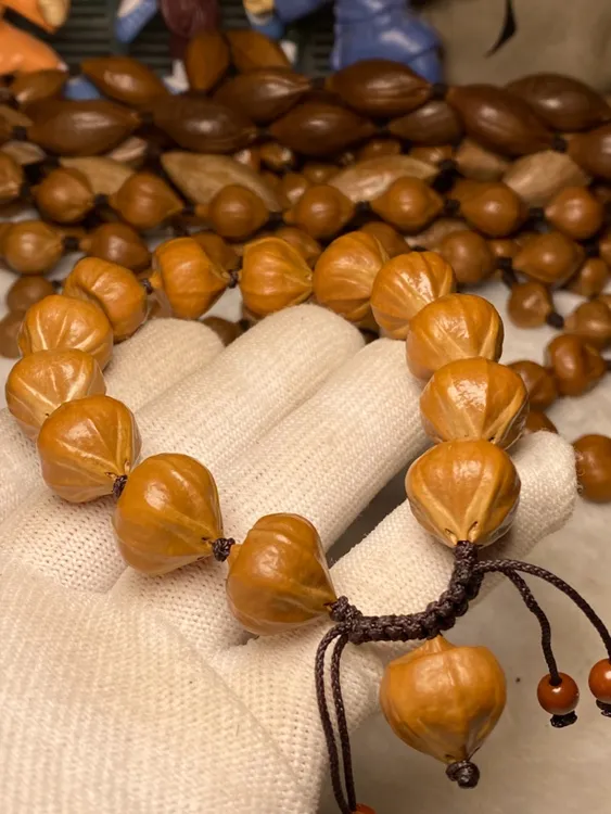 橄榄核铁核原皮正圆手串短圆1.6四花蒜头手持