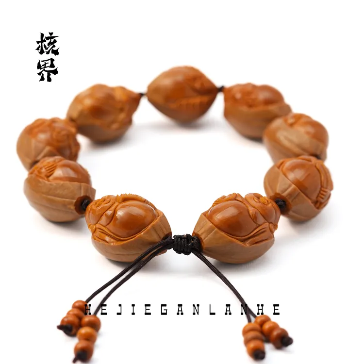 【包衣弥勒】-核界橄榄核核雕梅林铁核文玩手串