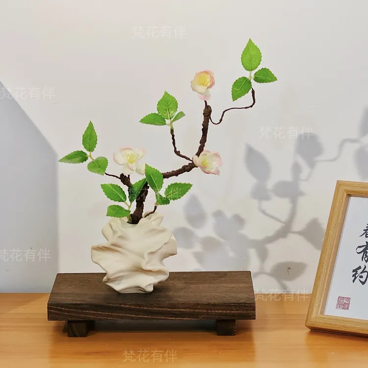 腊梅仿真花客厅餐桌书桌摆设桌面床头柜办公室仿真花摆件花艺