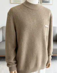 D45半高领毛衣男士秋冬季加厚针织衫纯色休闲内搭保暖打底衫男