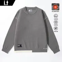 i.t izzue轻奢痞帅毛衣男款秋季潮流百搭针织上衣重磅垂顺套头衫