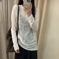 【蛋娘专属】秋冬精致提花刺绣图案韩版纯色羊毛亲肤内搭上衣