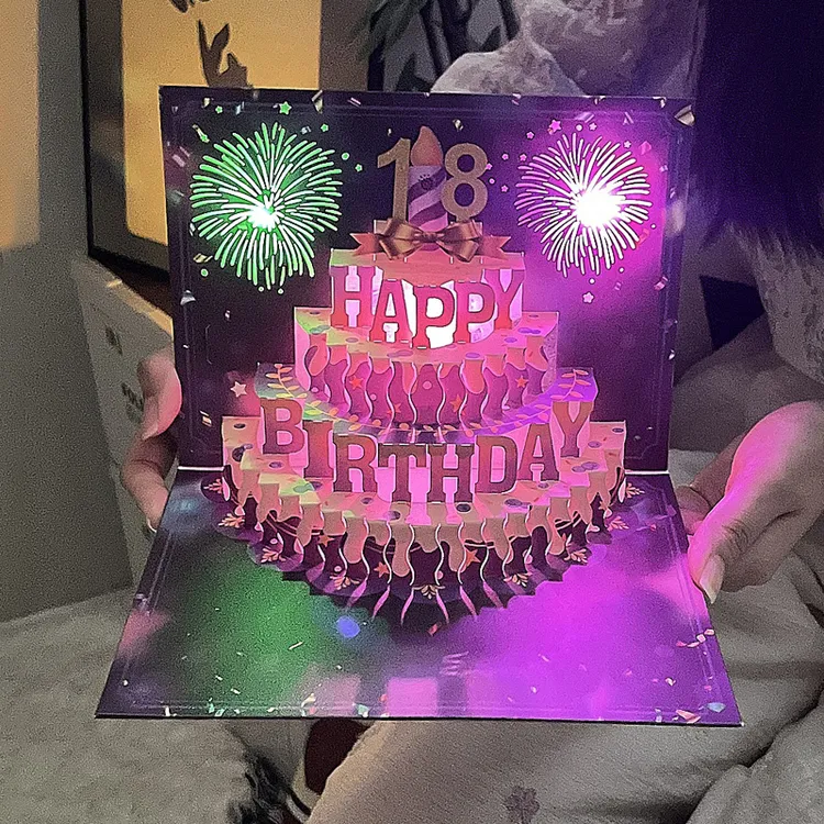 【吹蜡烛贺卡】3d创意生日贺卡烟花DIY年龄高级感ins生日礼物送女生