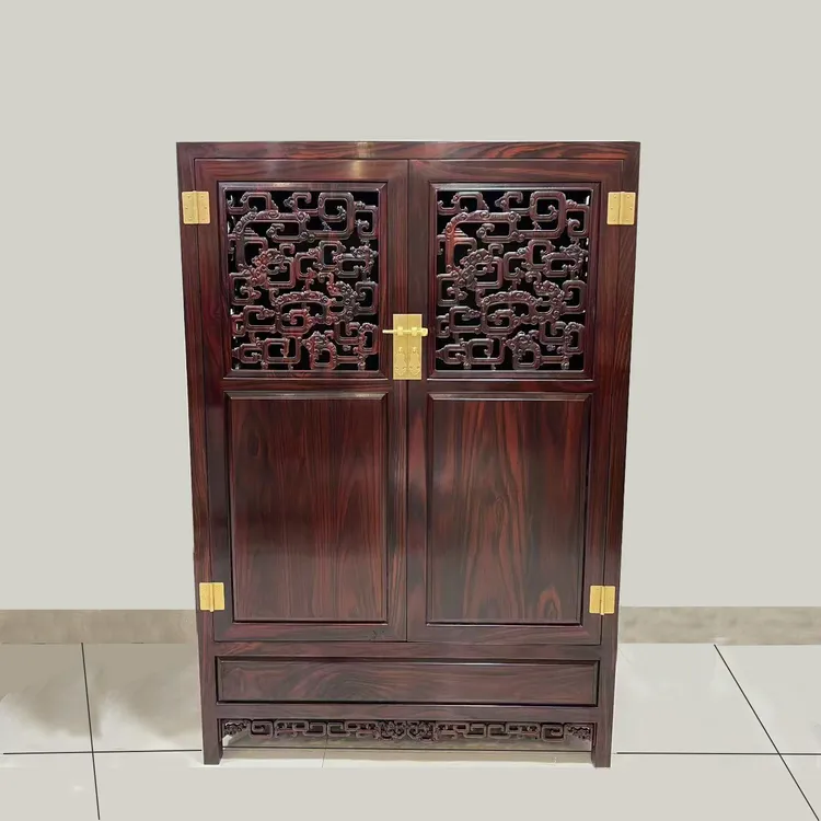 印尼黑酸枝阔叶黄檀中式古典家具家用客厅储物收纳柜带暗格小柜
