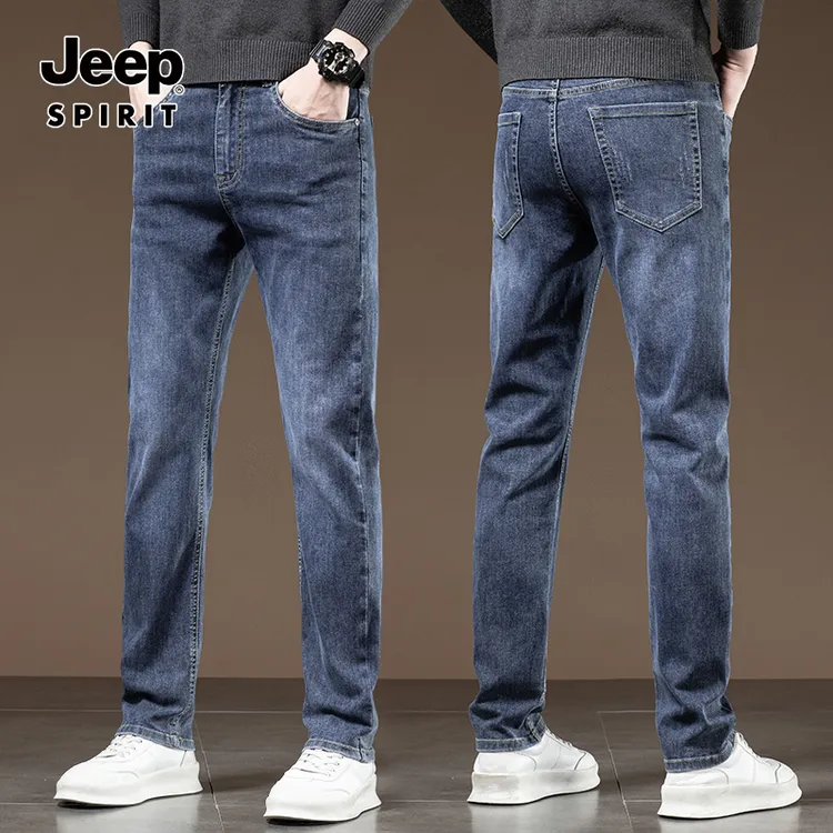 JEEP吉普男款秋冬修身牛仔裤男士2025新款弹力百搭商务休闲裤子男