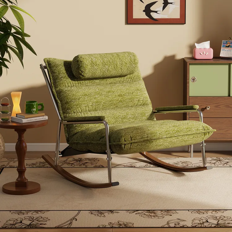 复古摇摇椅大人躺椅阳台休闲可睡可躺休闲靠背摇椅懒人沙发单人椅