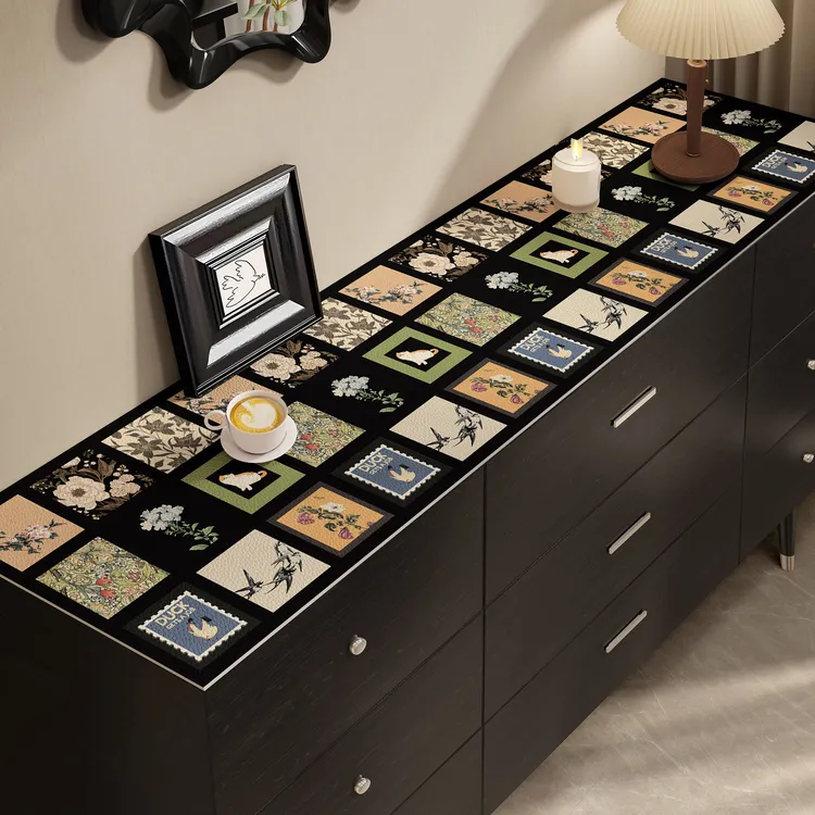 美式复古餐边柜桌垫电视柜台面垫子轻奢高级感防水防油鞋柜防脏垫