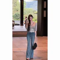 阿九一只 秋季韩系高腰显瘦牛仔裤0011
