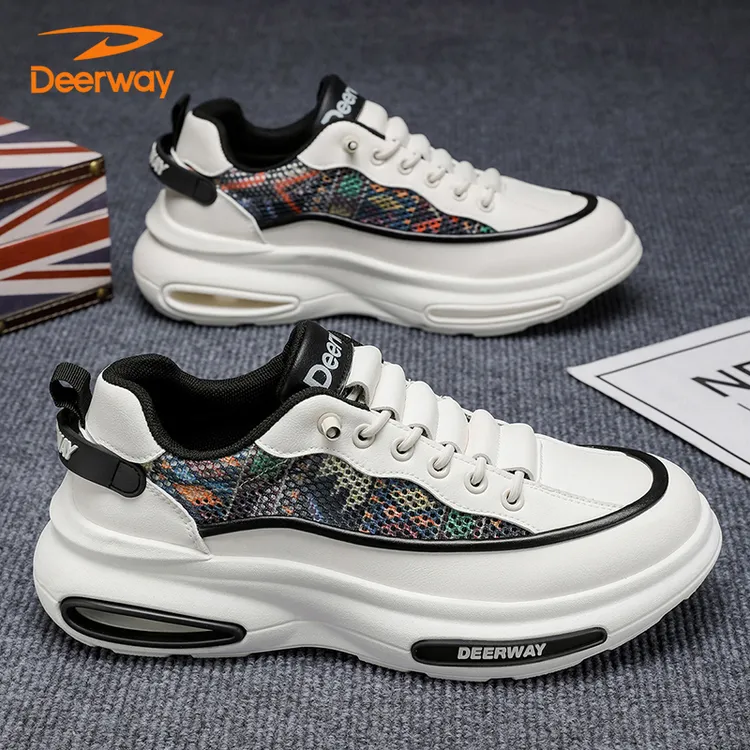 德尔惠防滑耐磨运动舒适老爹鞋男款2025潮鞋男士开车时尚休闲鞋男