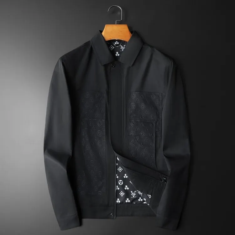 蒂斯派尔春秋季新款潮流轻奢印花翻领休闲夹克外套男装欧货轻奢风