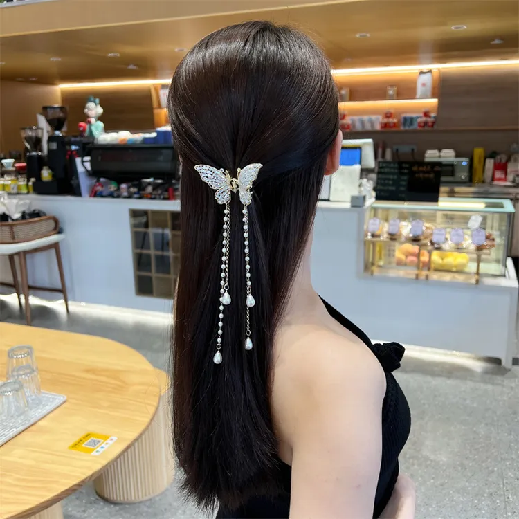 水钻金属流苏小抓夹后脑勺马尾发夹女头饰夹子发卡爪夹