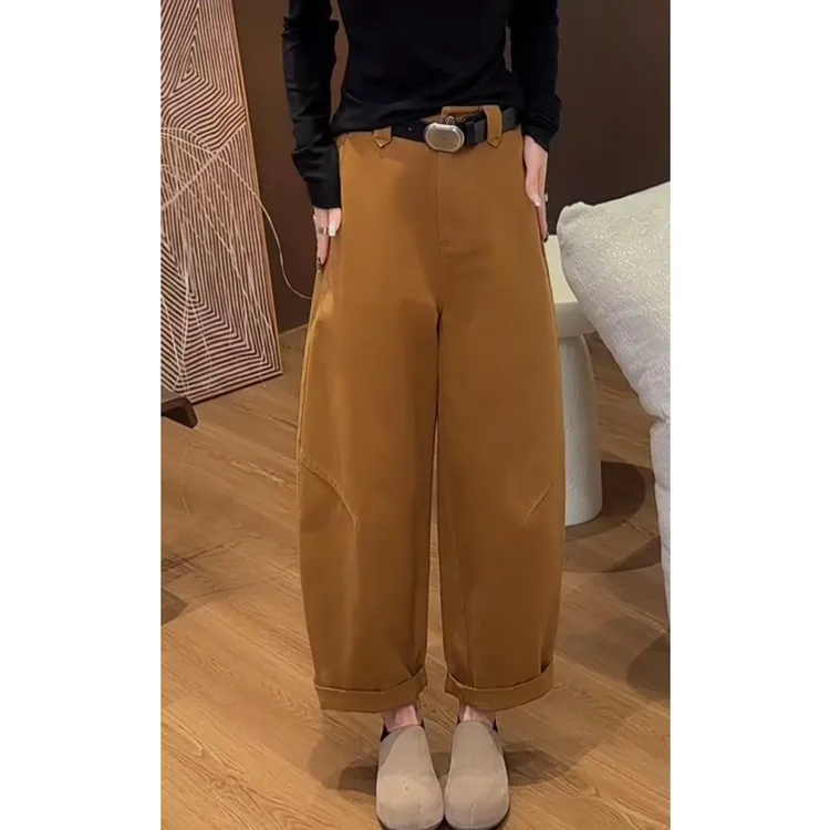 艾塔莉早秋新款镰刀裤高腰哈伦裤垂感修身时尚休闲裤秋季九分裤女